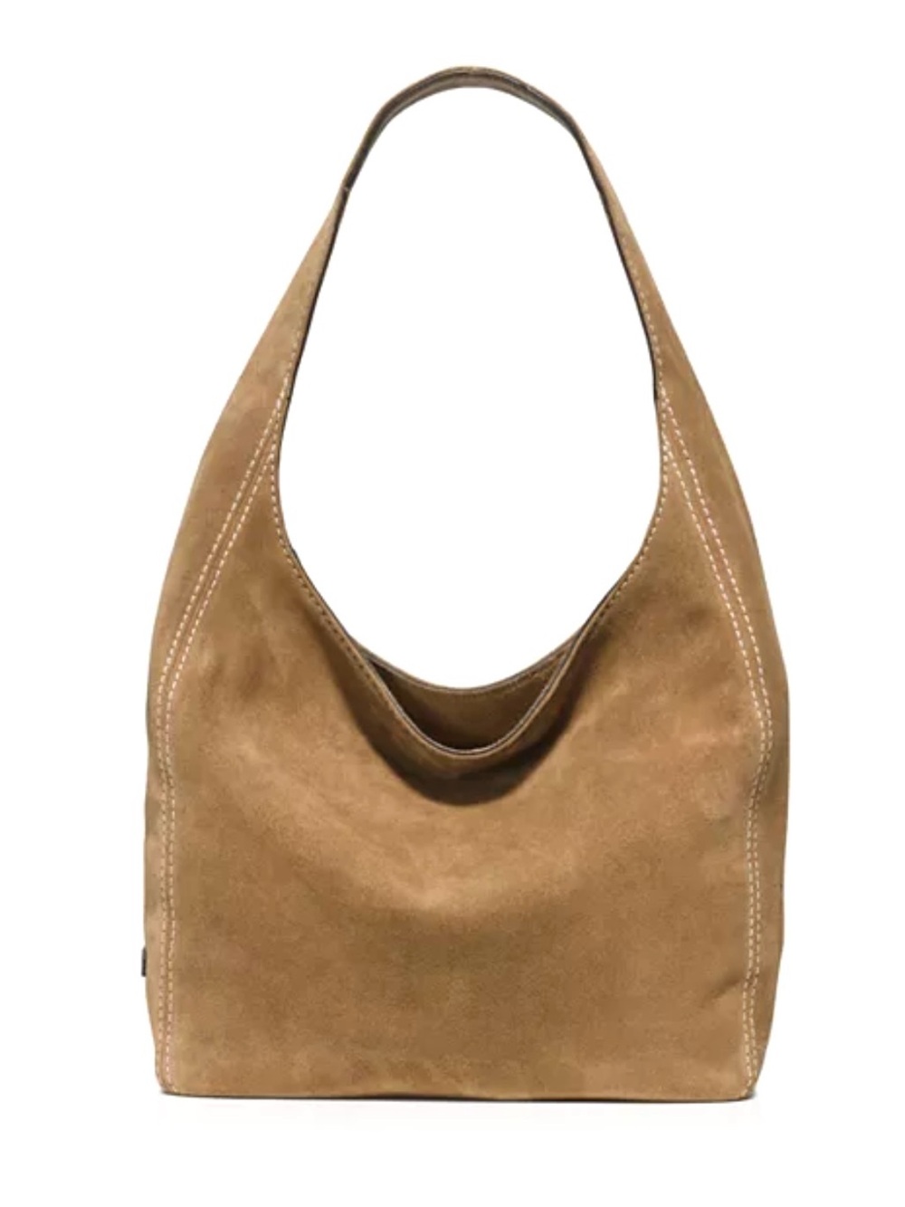 Michael Kora Suede Hobo Shoulder Bag in Tan